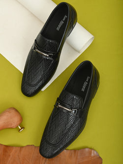 Wesley Black Textured Slip-Ons