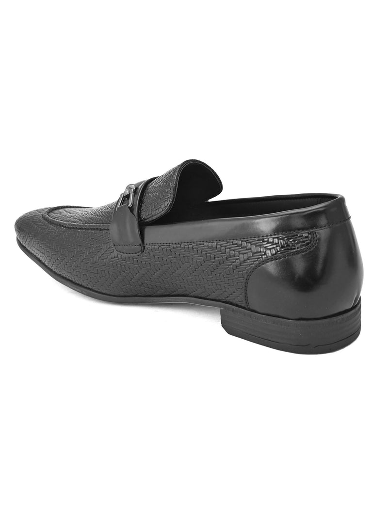 Wesley Black Textured Slip-Ons