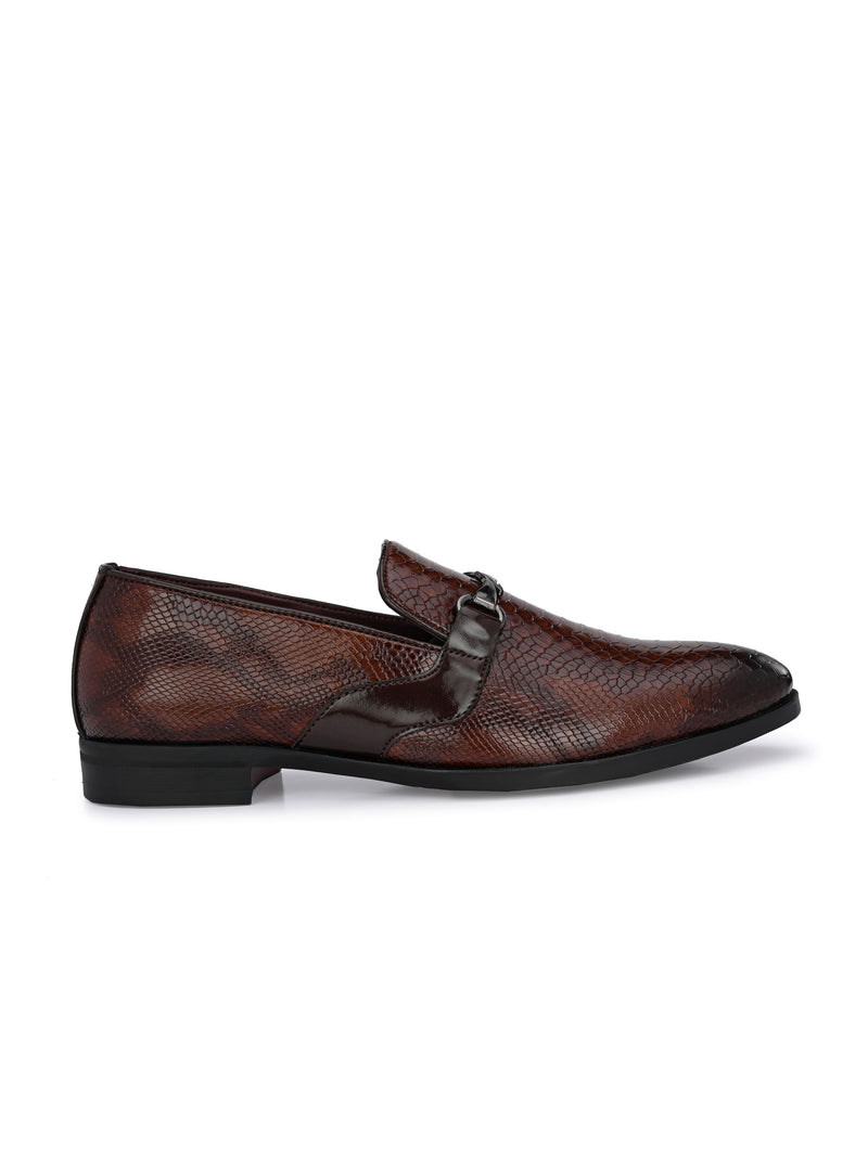 Palermo Brown Textured Slip-Ons