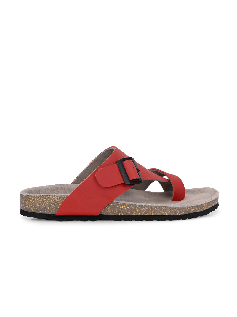 Marlin Red Open Toe Flats