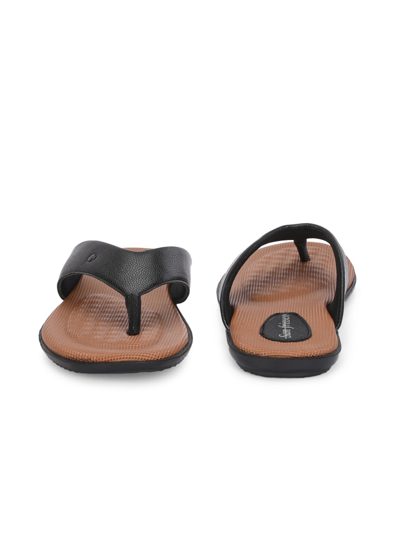 Heron Black Comfort Slippers