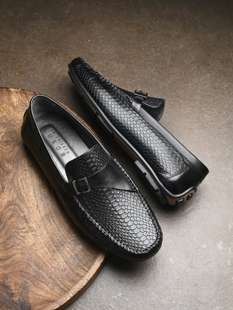 Quinn Black Driving Loafers