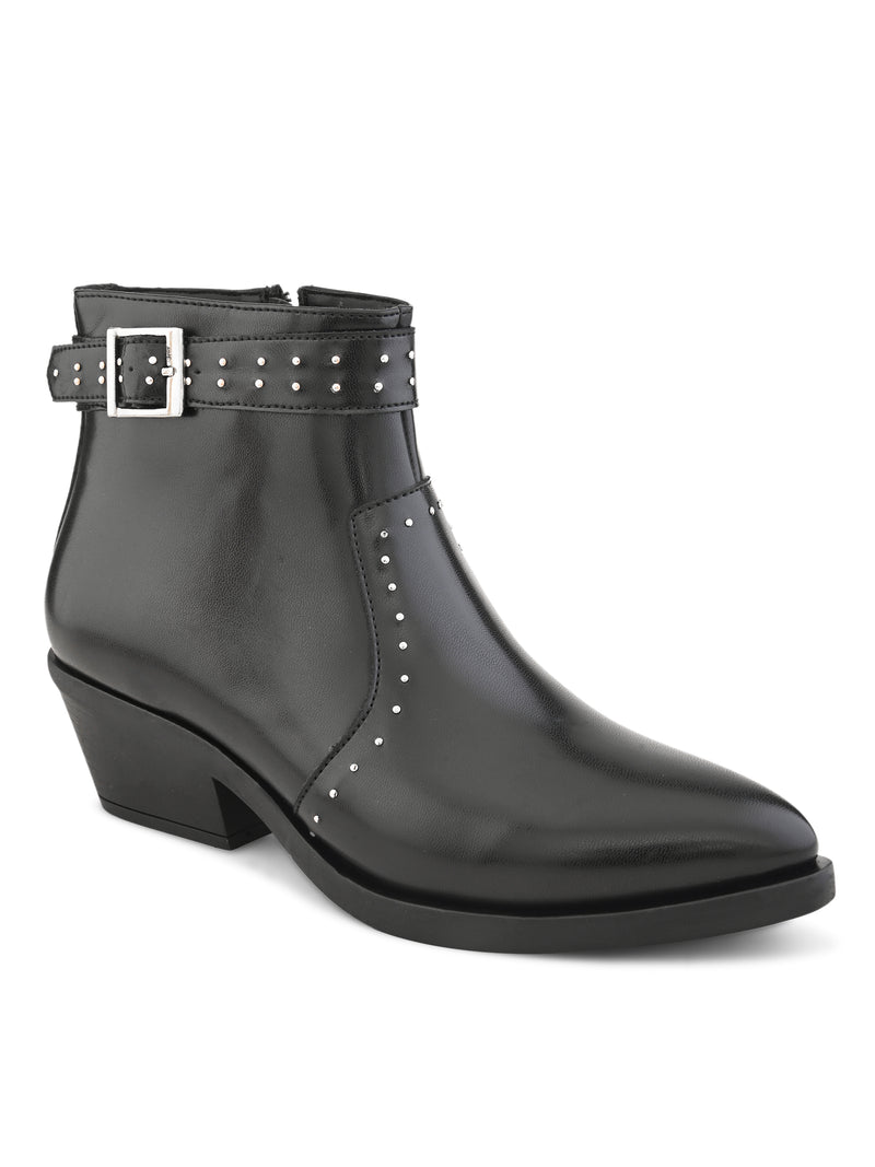 Freida Women Black Cuban Boots