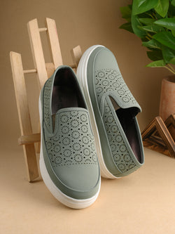 Celia Women Sage Green Slip-Ons