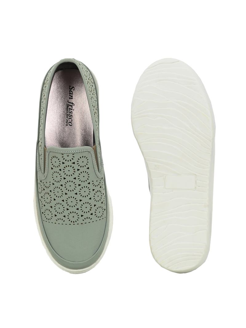 Celia Women Sage Green Slip-Ons