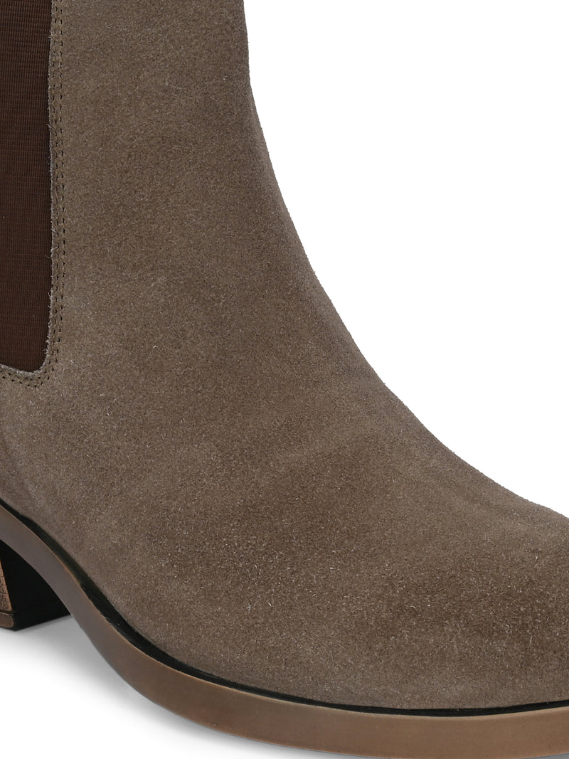 Alexis Women Grey-Brown Mid-Top Boots