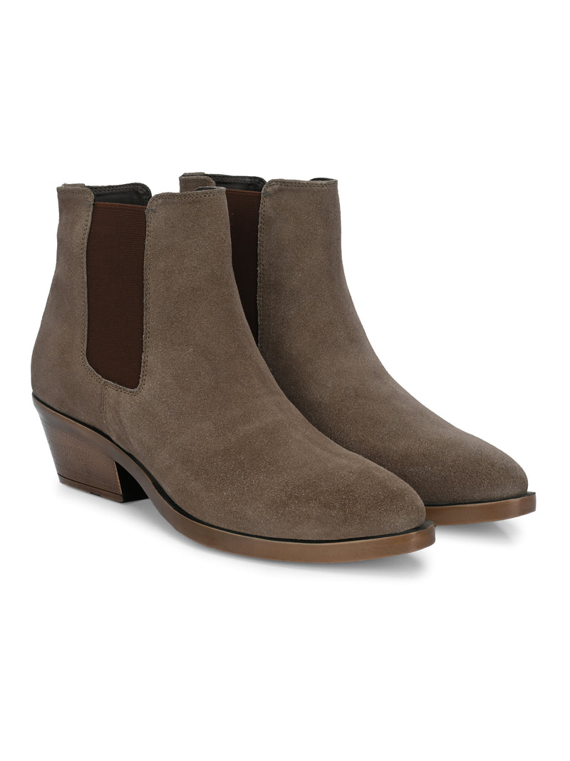 Alexis Women Grey-Brown Mid-Top Boots