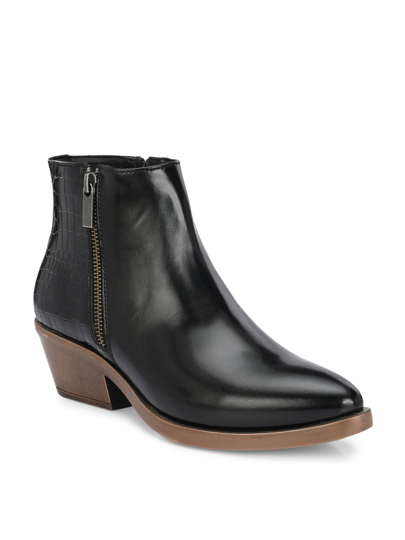 Parisian Women Black  Mid-Top Boots