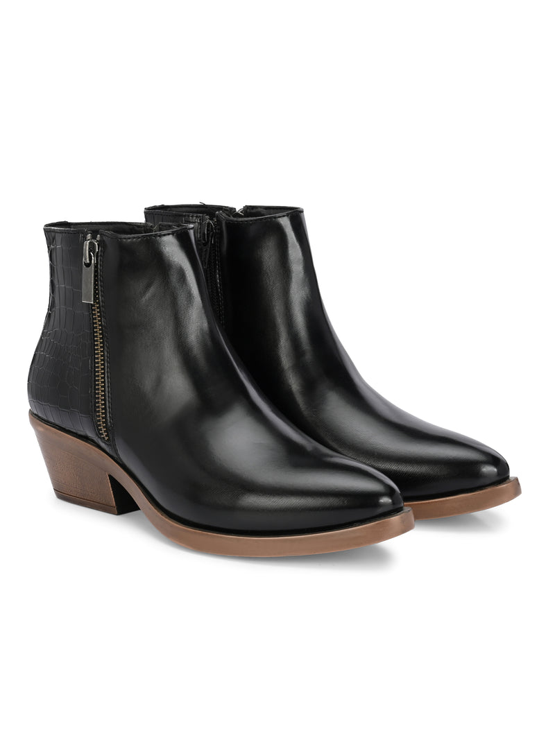 Parisian Women Black  Mid-Top Boots