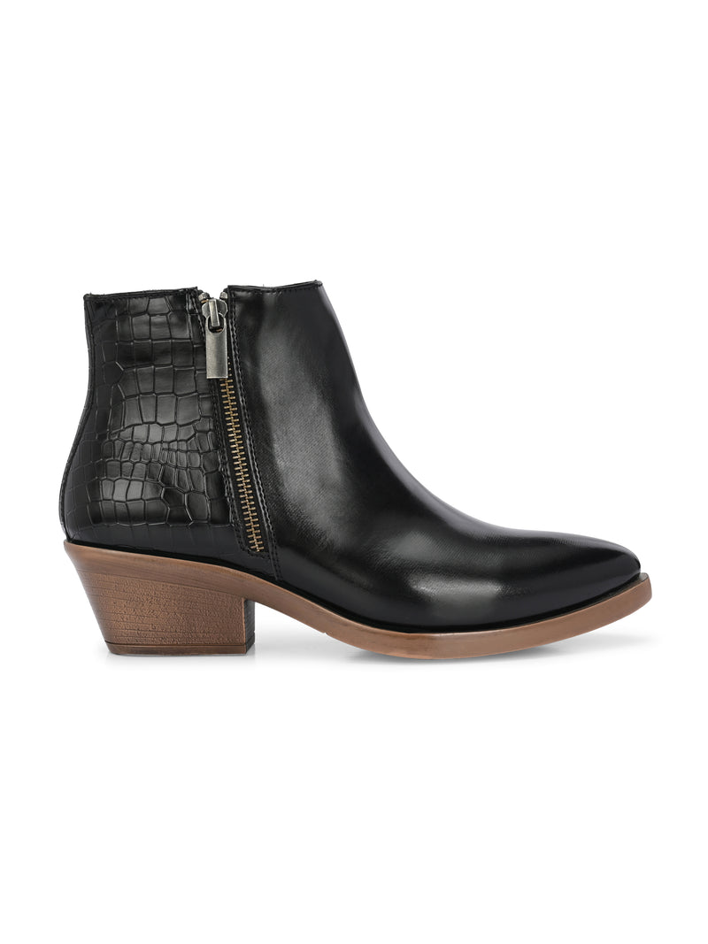 Parisian Women Black  Mid-Top Boots