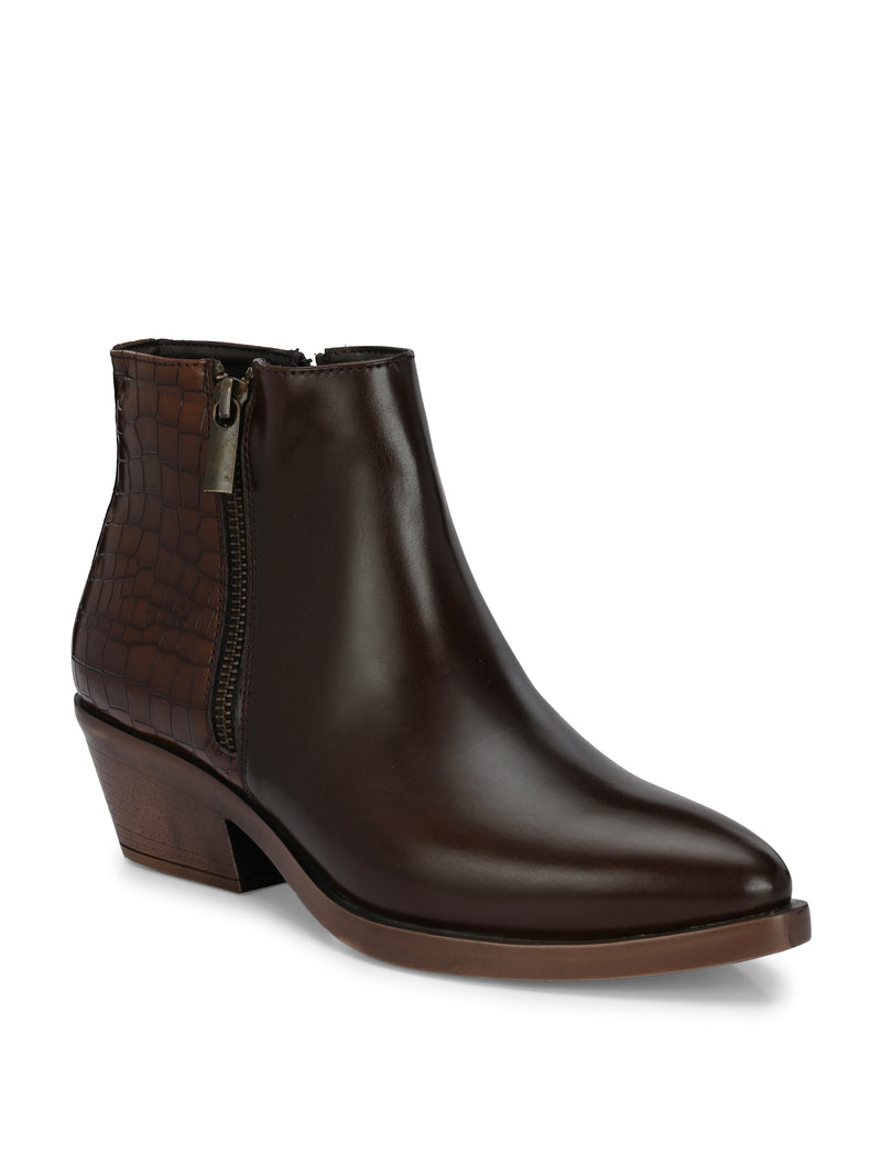 Parisian Women Brown  Mid-Top Boots