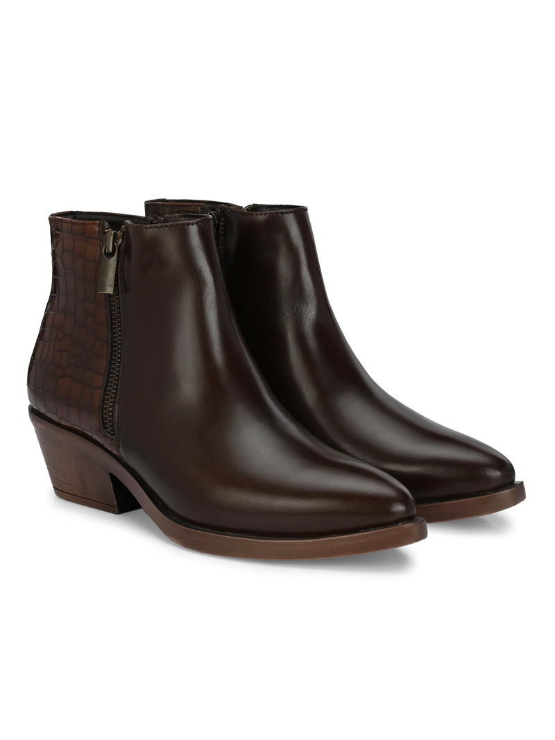 Parisian Women Brown  Mid-Top Boots