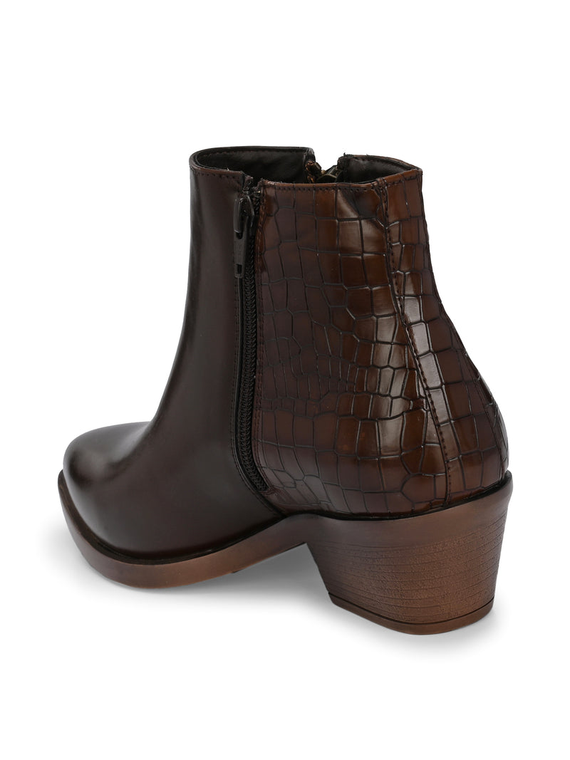 Parisian Women Brown  Mid-Top Boots