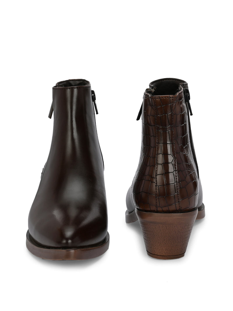 Parisian Women Brown  Mid-Top Boots