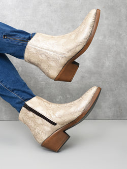 Cherise Woman Golden Cuban Boots