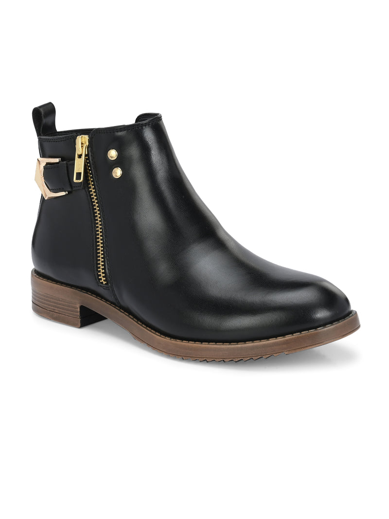 Latch black leather boots best sale