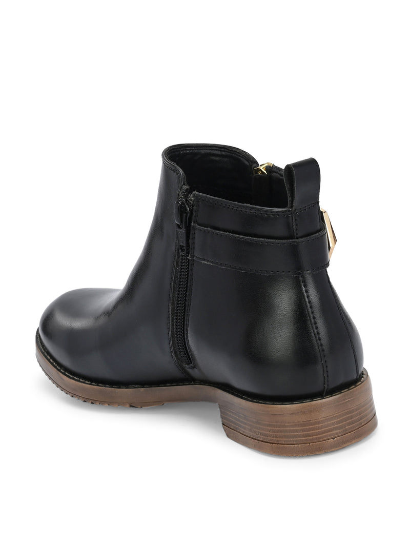 Latch black leather boots best sale