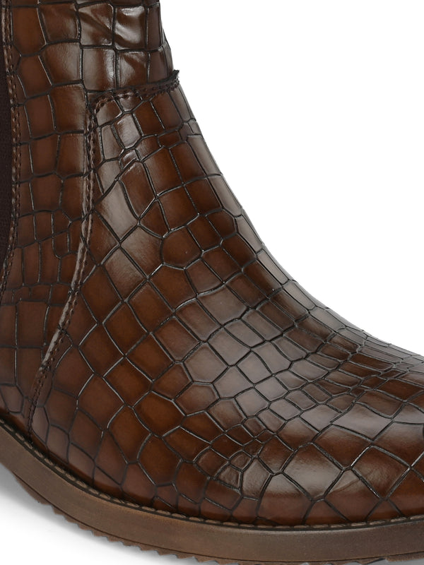 Savanna Women Tan Textured Boots