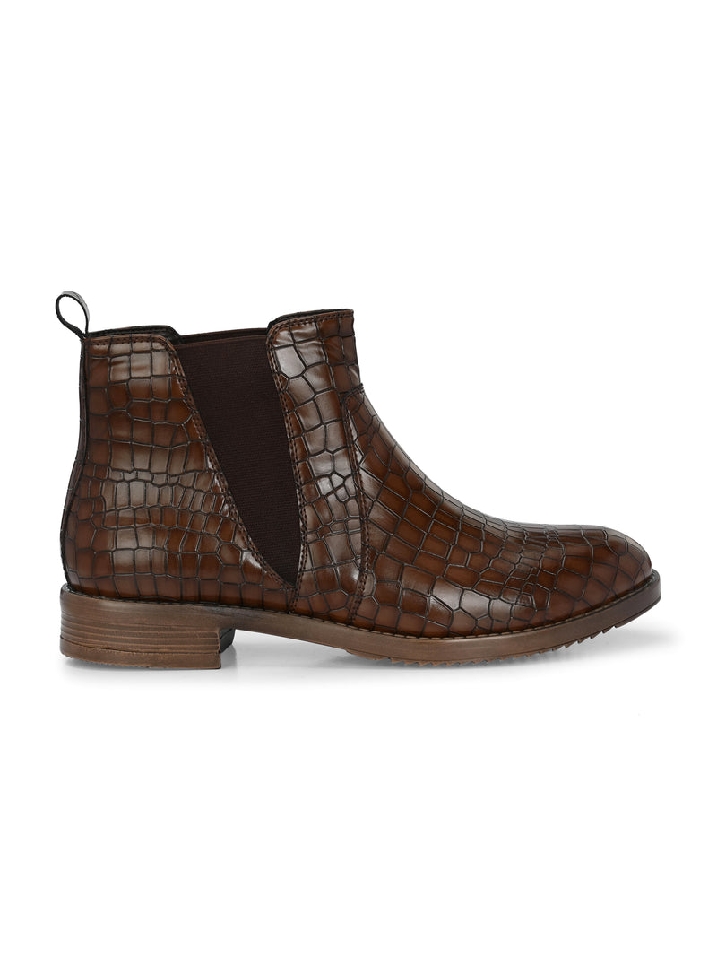 Savanna Women Tan Textured Boots