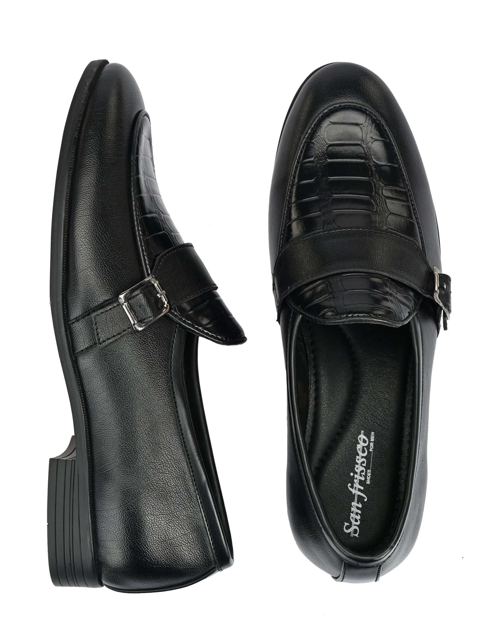 Buy Raffle Black Monk Loafers Online Sanfrissco