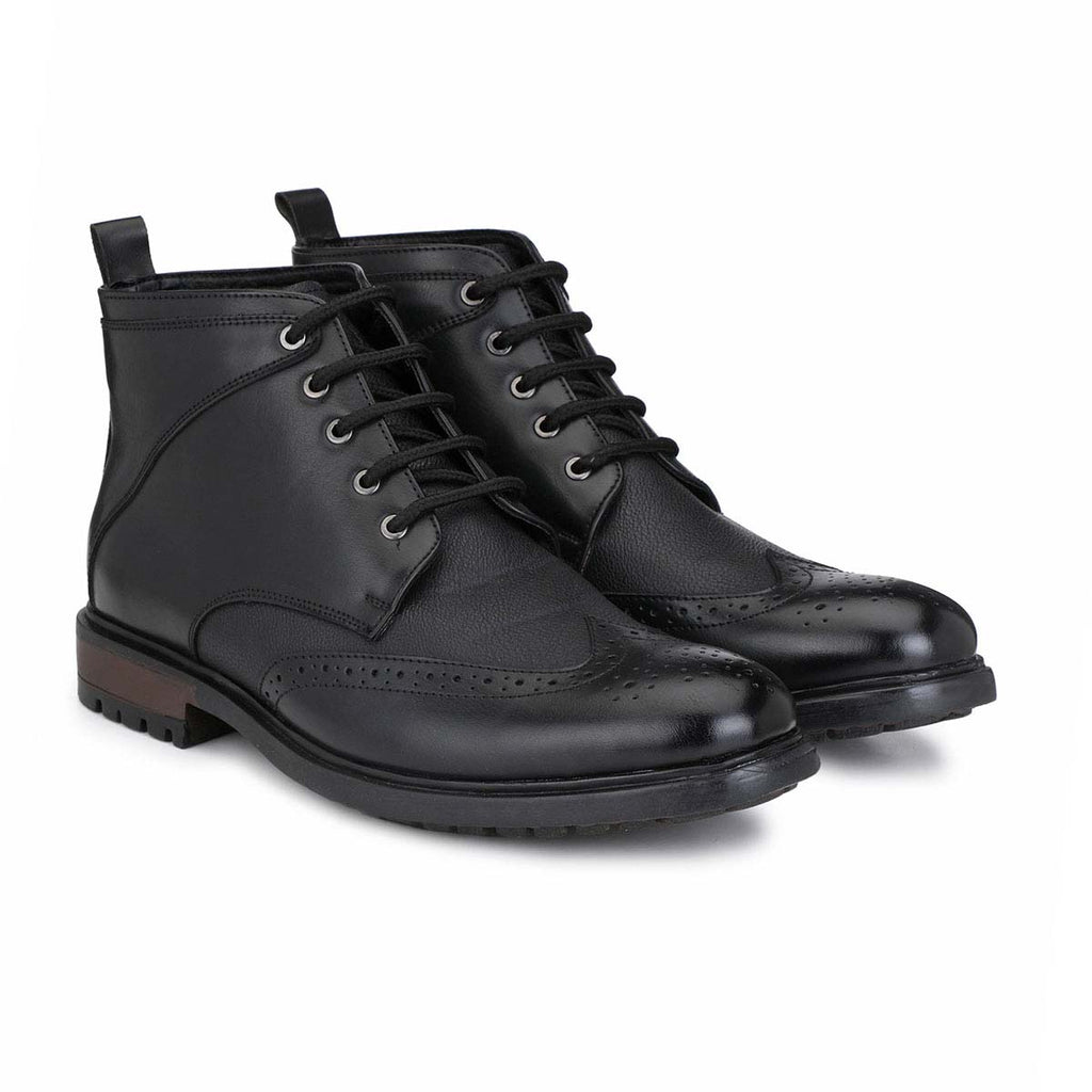 Black lace up brogue clearance boots