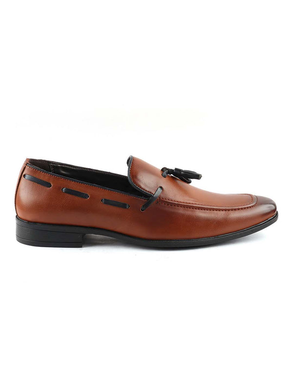 Tan Patent Tassel Loafers