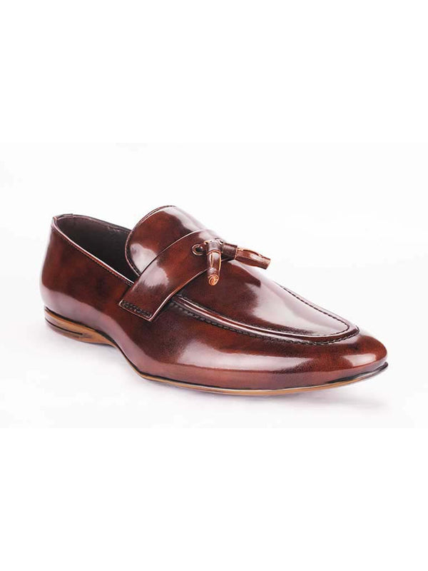 Tan Patent Tassel Loafers