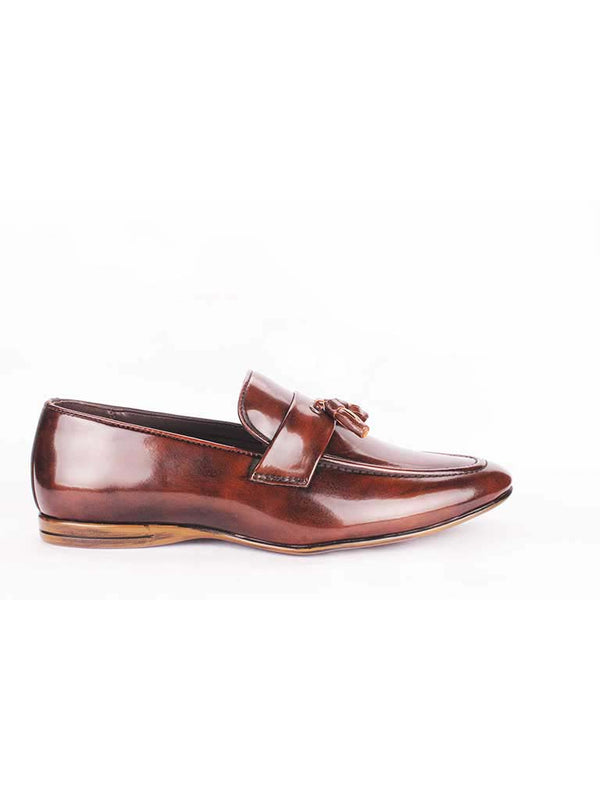 Tan Patent Tassel Loafers